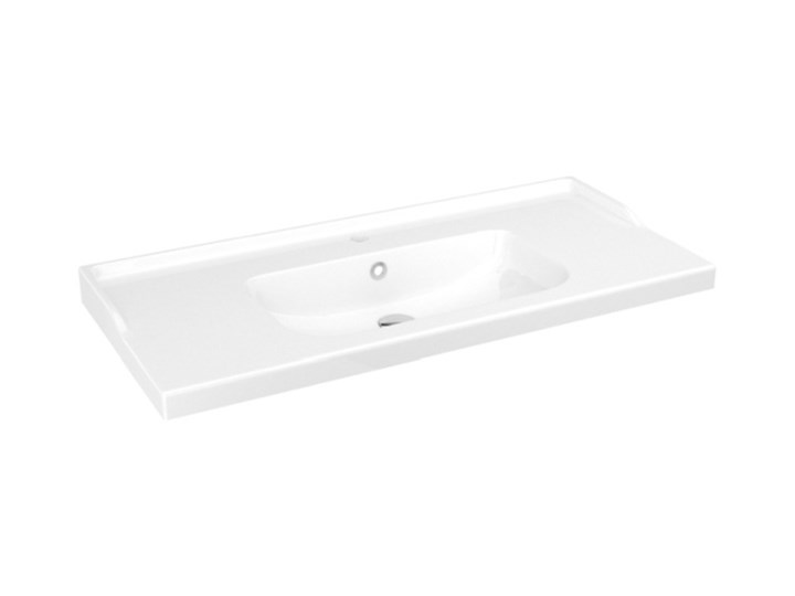 Umywalka ceramiczna GoodHome Lana 100 cm z syfonem