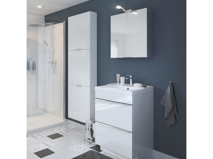 Umywalka ceramiczna GoodHome Lana 60 cm z syfonem