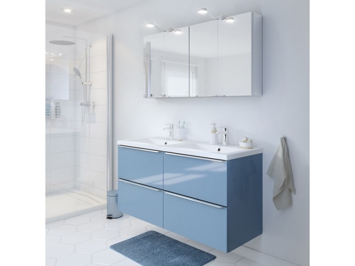 Umywalka ceramiczna GoodHome Nira 120 cm z syfonem