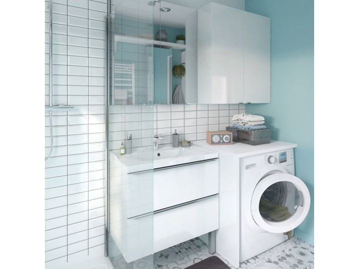 Umywalka ceramiczna GoodHome Nira 81 cm z syfonem Ceramika Prostokątne Kategoria Umywalki