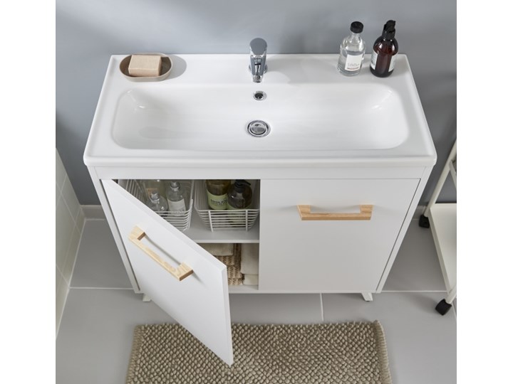 Umywalka ceramiczna GoodHome Towan 80 cm Ceramika Prostokątne Kategoria Umywalki