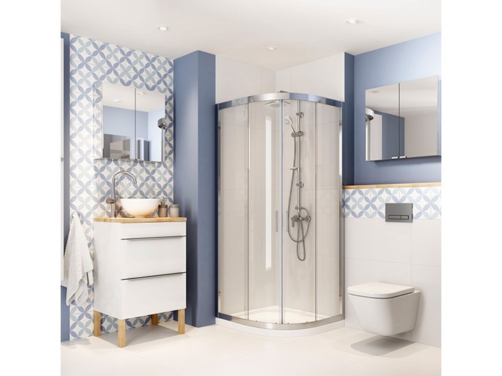 Umywalka nablatowa ceramiczna GoodHome Blanca śr. 31 cm biała Ceramika Okrągłe Nablatowe Kolor Biały