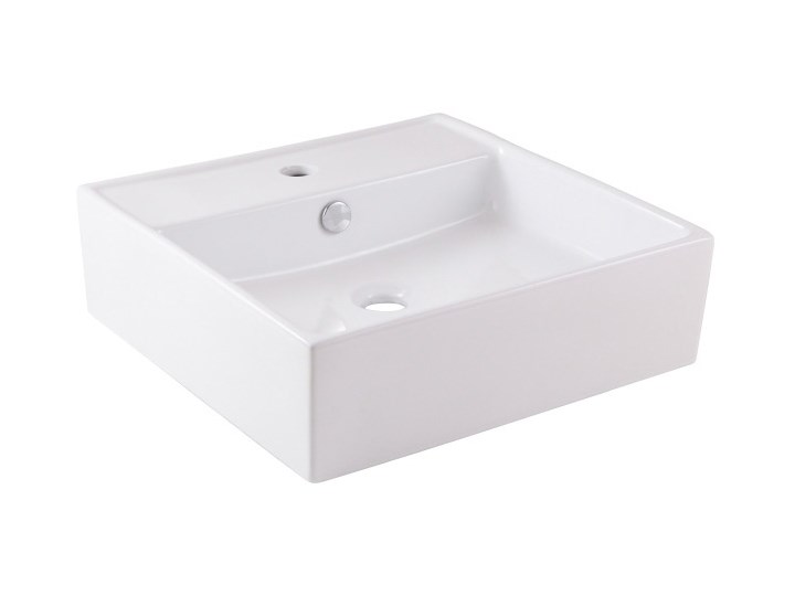 Umywalka nablatowa ceramiczna Koura 46 x 46 cm biała