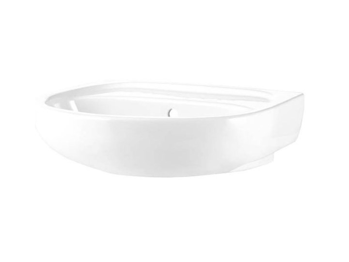 Umywalka ścienna ceramiczna Koło Solo 50 x 42 cm biała bez otworu na armaturę Półokrągłe Podwieszane Ceramika Szkło Kolor Biały Szerokość 50 cm Kategoria Umywalki