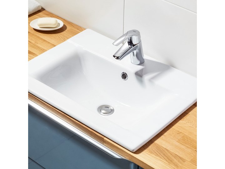 Umywalka wpuszczana Cooke&Lewis Faros ceramiczna 60 x 45 cm biała Prostokątne Wpuszczane Kolor Biały Ceramika Kategoria Umywalki