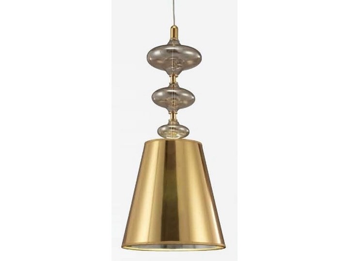 NOWOCZESNA LAMPA WISZĄCA ZŁOTA VENEZIANA W1 Metal Lampa z kloszem Szkło Tkanina Kolor Złoty
