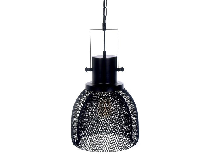 LAMPA WISZĄCA CZARNA FRATTON Lampa z abażurem Lampa druciana Lampa z kloszem Metal Kolor Czarny Styl Nowoczesny