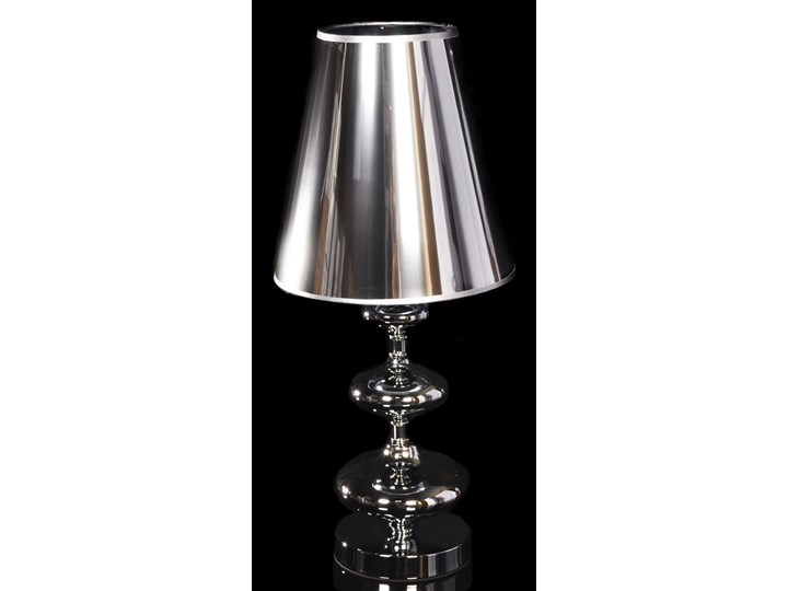 LAMPA NOCNA SREBRNA VENEZIANA Wysokość 65 cm Lampa z abażurem Lampa z kloszem Kolor Srebrny Wysokość 58 cm Styl Nowoczesny