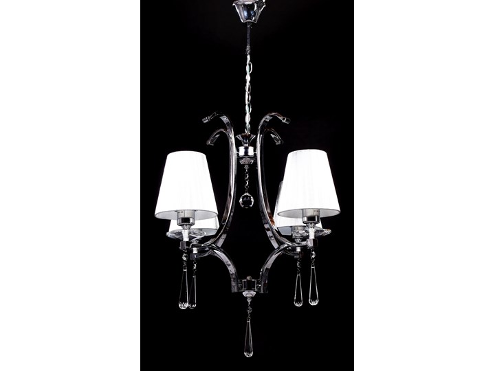 KLASYCZNY ŻYRANDOL KRYSZTAŁOWY VENISIA W4 Pomieszczenie Sypialnia Chrom Tkanina Metal Kategoria Lampy wiszące