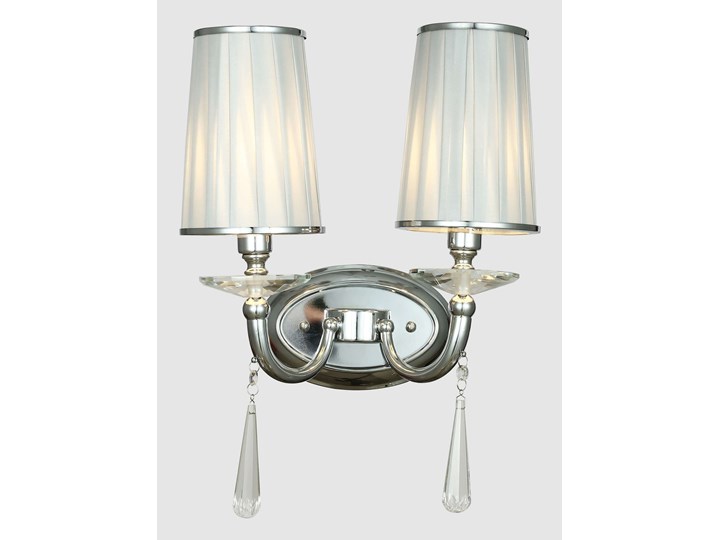 LAMPA ŚCIENNA KINKIET CHROMOWANY FABIONE W2 Kinkiet z abażurem Metal Kinkiet z kloszem Kinkiet dekoracyjny Kryształ Tkanina Kategoria Lampy ścienne 