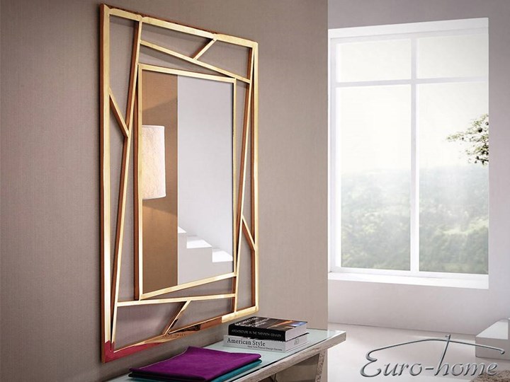 LUSTRO GG-1019A 100x120cm STAL NIERDZEWNA ZŁOTA Prostokątne Lustro z ramą Ścienne Pomieszczenie Salon