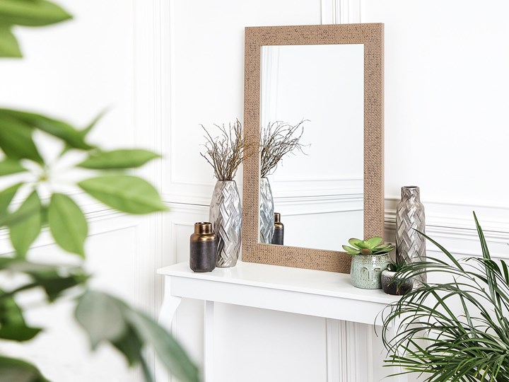 Lustro ścienne wiszące złote 60 x 90 cm dekoracyjne Lustro z ramą Prostokątne Kolor Złoty