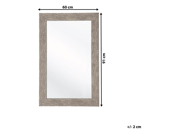 Lustro wiszące ścienne ciemnobrązowe 60 x 91 cm dekoracyjne Lustro z ramą Styl Nowoczesny Prostokątne Pomieszczenie Salon