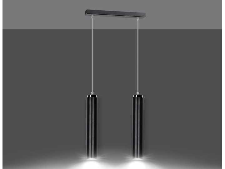 LUNA 2 BLACK 956/2 designerski spot wiszący tuby czarne chrom
