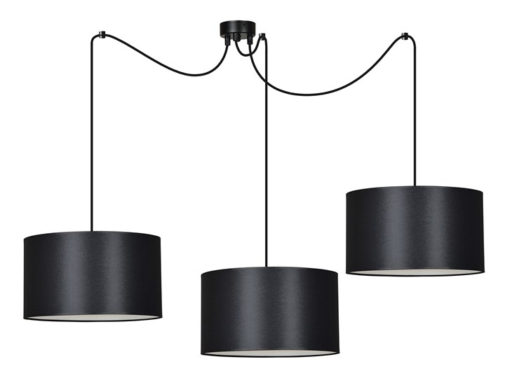 ROTO 3 BLACK 186/3 lampa wisząca czarna z abażurem biały środek Lampa z abażurem Metal Pomieszczenie Salon