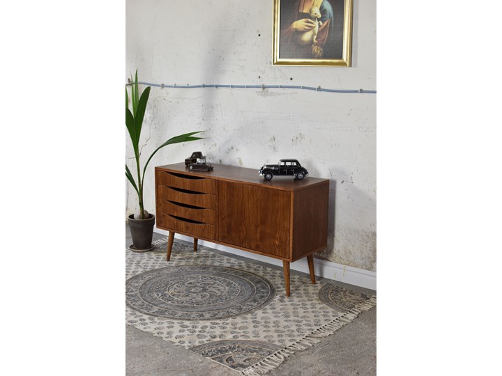 Komoda Classy Brown Mini 120, Pastform Furniture Drewno Styl Nowoczesny Z szafkami i szufladami Wysokość 49 cm Głębokość 40 cm Wysokość 75 cm Szerokość 120 cm Kolor Brązowy