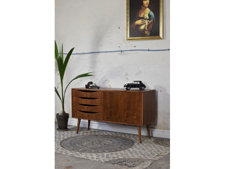 Komoda Classy Brown Mini 120, Pastform Furniture Kolor Brązowy Wysokość 75 cm Szerokość 120 cm Wysokość 49 cm Drewno Z szafkami i szufladami Głębokość 40 cm Styl Nowoczesny
