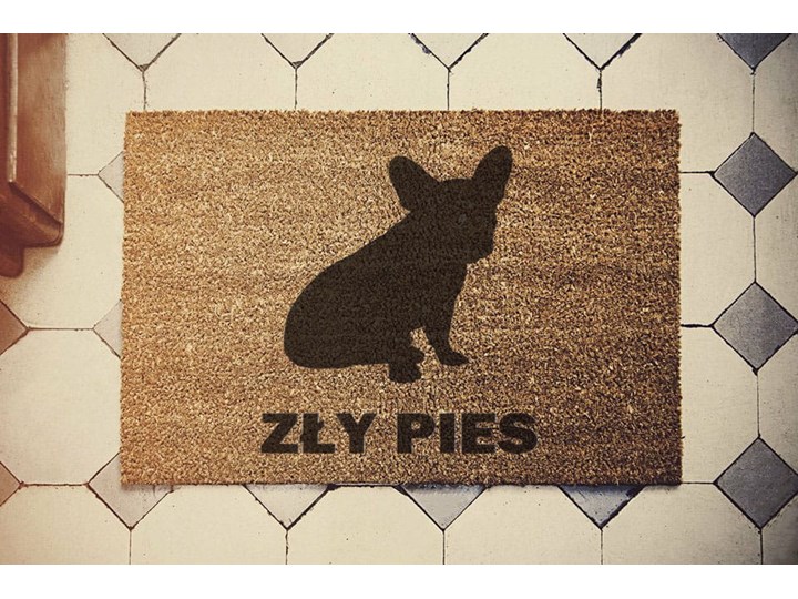 "ZŁY PIES"buldog francuski- wycieraczka kokosowa
