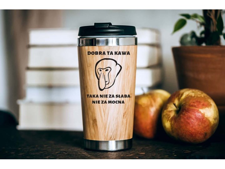 "Dobra ta kawa" bambusowy kubek termiczny nosacz