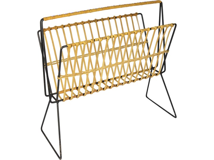 Gazetnik wiklinowy, Dania, lata 60. Stal Stal Metal