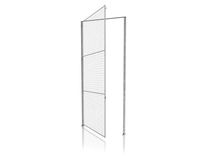 Pojedyncze drzwi z panelem i stężeniem, 3350x1000mm, zamek cylindryczny