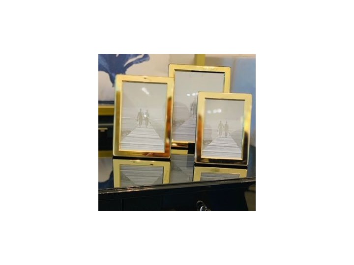 RAMKA NA ZDJĘCIE METALOWA ZŁOTA WYBIERZ ROZMIAR ” LINE GOLD” 10x15cm Ramka na zdjęcia Kolor Złoty