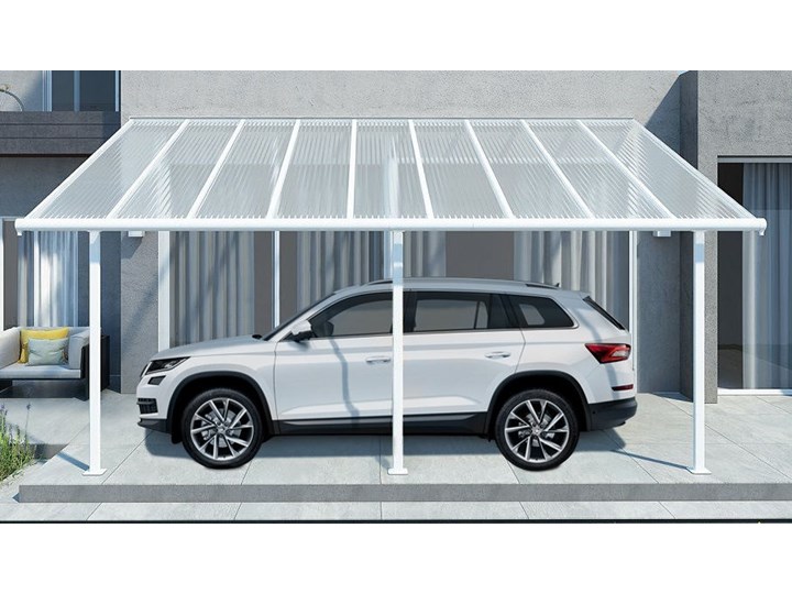 OUTLET - Aluminiowa wiata przyścienna Sierra Palram 3 x 5,46 m biała - Transport GRATIS!