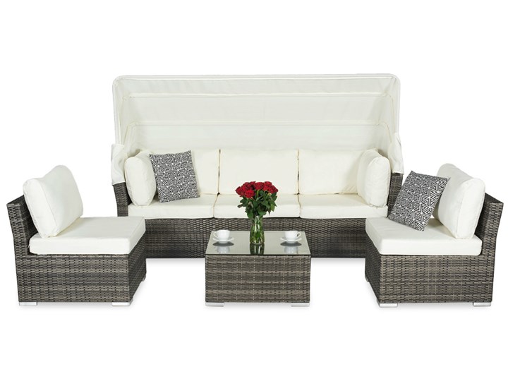 OUTLET - Nowoczesny zestaw technorattanowy Nowy Orlean szary Garden Point - Transport GRATIS!