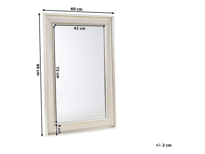 Lustro wiszące złote 60 x 90 cm syntetyczna rama styl nowoczesny glam Ścienne Lustro z ramą Prostokątne Pomieszczenie Sypialnia