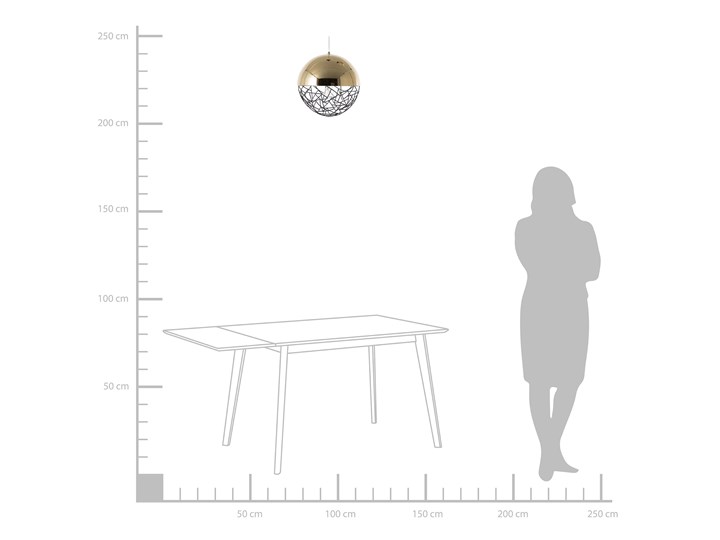 Lampa sufitowa złota metalowa 124 cm ażurowa czarna osłona wysoki połysk glamour Lampa z kloszem Lampa druciana Kolor Czarny