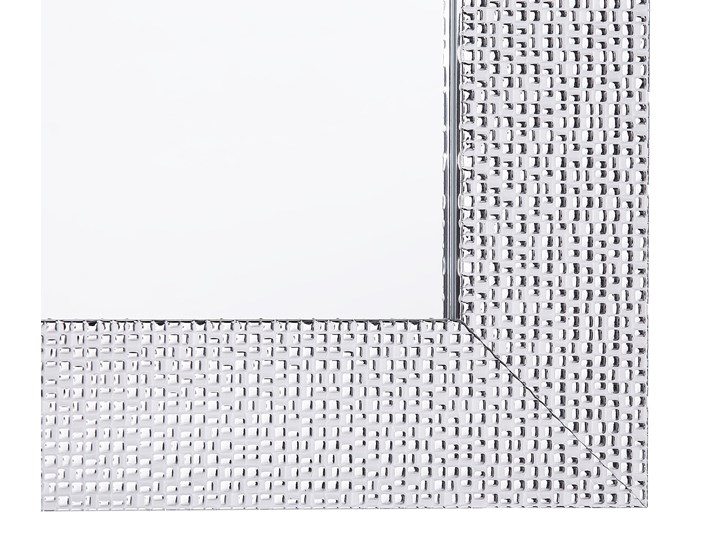 Lustro ścienne wiszące srebrne 61 x 91 cm łazienka sypialnia toaletka Prostokątne Kolor Srebrny