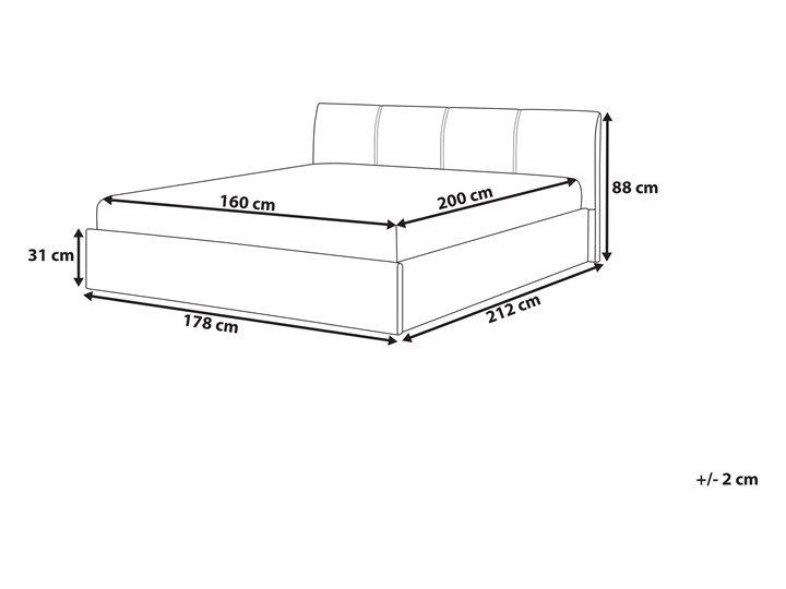 Łóżko ze stelażem szare tapicerowane materiałem z pojemnikiem 160 x 200 cm minimalistyczny wygląd Łóżko tapicerowane Kolor Szary