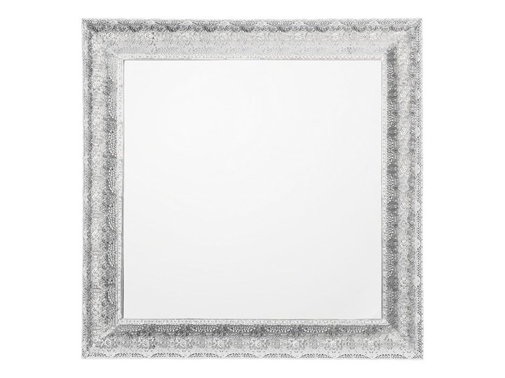 Lustro ścienne wiszące srebrne 65 x 65 cm kwadratowe vintage retro sypialnia salon łazienka Styl Klasyczny