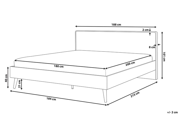 Łóżko białe jasne drewno 180 x 200 cm z ramą stelażem i zagłówkiem skandynawski design minimalistyczne Kategoria Łóżka do sypialni Łóżko drewniane Kolor Beżowy