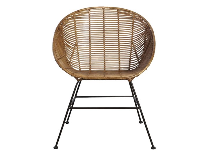 KRZESŁO LOUNGE RETRO HOUSE DOCTOR Kolor Brązowy Rattan Metal Wysokość 65 cm Wysokość 46 cm Żelazo Głębokość 65 cm Szerokość 65 cm Pomieszczenie Jadalnia
