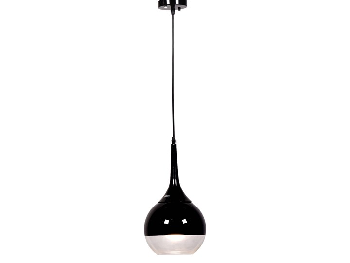 NOWOCZESNA LAMPA WISZĄCA CZARNA FRUDO Lampa z kloszem Szkło Metal Kolor Czarny