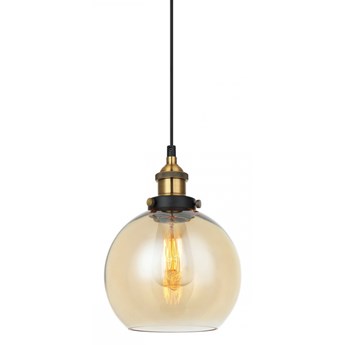 CARDENA lampa wisząca 1 x 40W E7 kula zwis żyrandol czarny złoto dekoracyjny ITALUX MDM-4330/1 GD+AMB