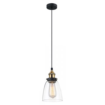 FRANCIS lampa wisząca 1 x 40W E27 zwis żyrandol czarny złoto dekoracyjny ITALUX MDM-2563/1 GD+CL
