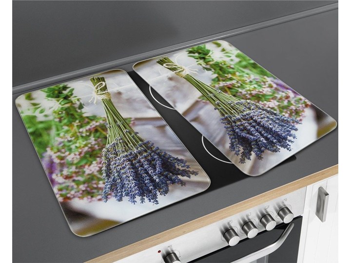 Szklane płyty ochronne LAVENDER-BOUQUET na kuchenkę - 2 sztuki, WENKO
