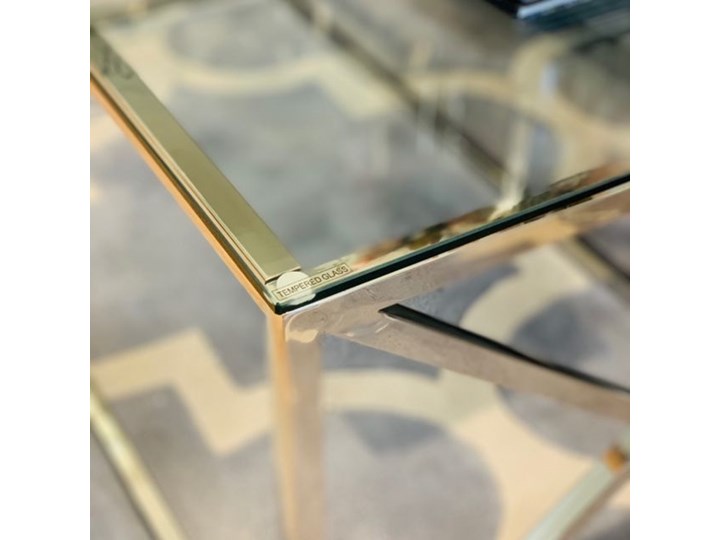 STOLIK KAWOWY METALOWY SREBRNY W STYLU NOWOJORSKIM WYBIERZ ROZMIAR ” MONTEGO ” 110x60x60H cm Szkło Wysokość 50 cm Stal Zestaw stolików Ława Rozmiar blatu 60x110 cm