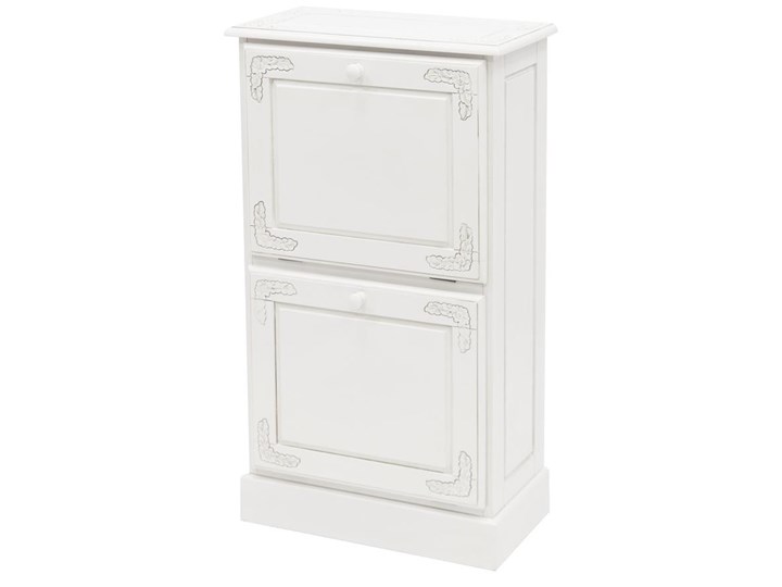 CLASSIC WHITE szafka na buty biała z rzeźbieniem, wys. 99 cm