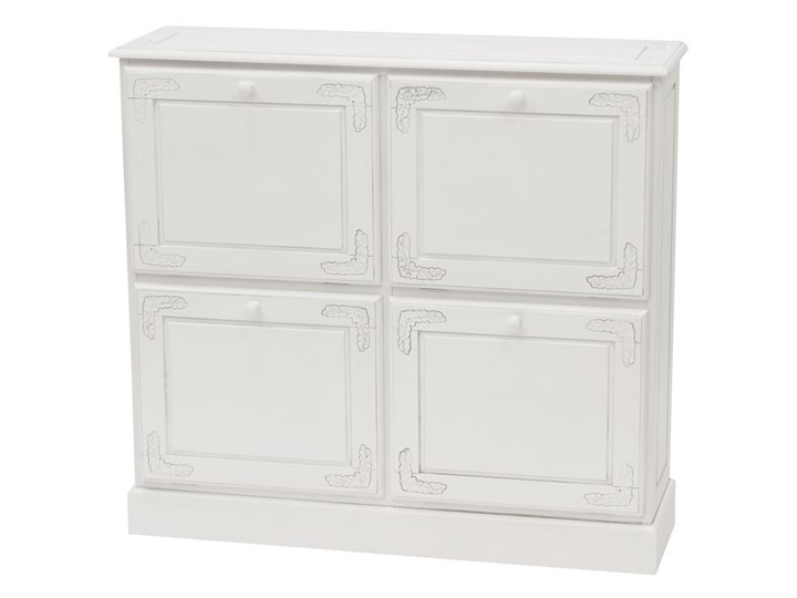 CLASSIC WHITE szafka na buty biała z rzeźbieniem, wys. 99 cm