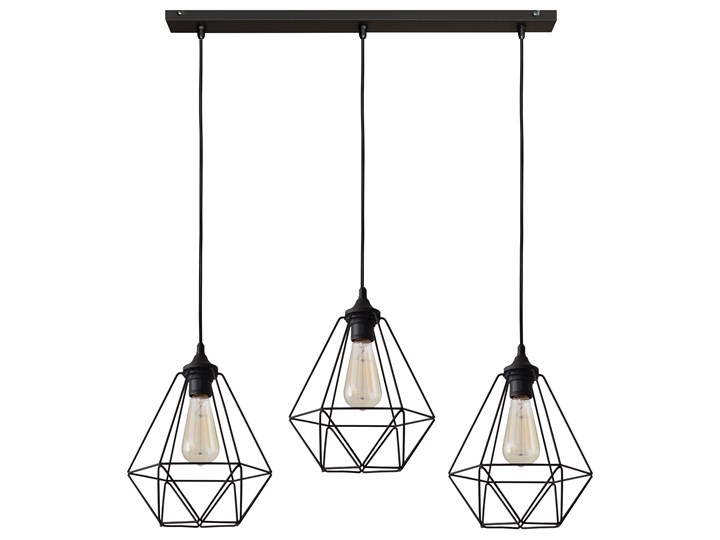 Lampa wisząca metalowa druciana KARO W-L 1311/3 BK-B Lampa druciana Styl Skandynawski Kolor Czarny