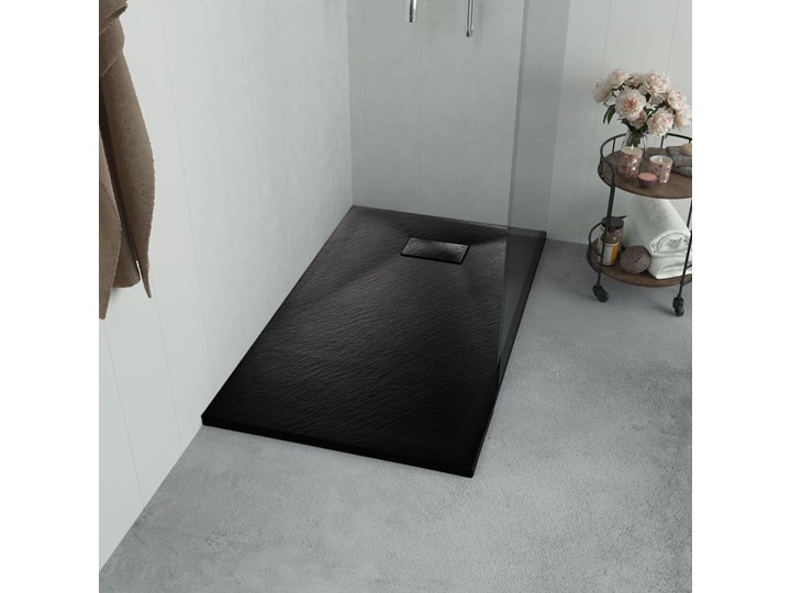 vidaXL Brodzik prysznicowy, SMC, czarny, 90 x 90 cm Wymiary 90x90 cm Kategoria Brodziki