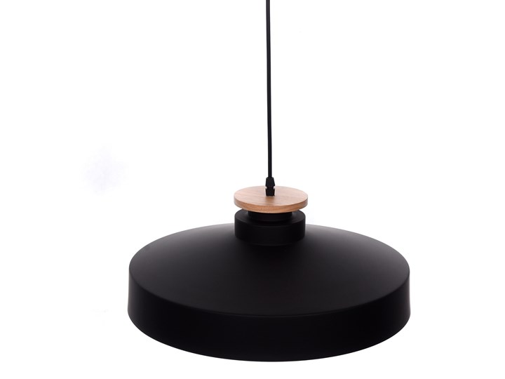 NOWOCZESNA LAMPA WISZĄCA CZARNA LUDOR Ilość źródeł światła 1 źródło Lampa z kloszem Metal Drewno Styl Skandynawski