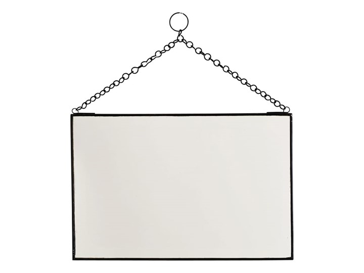 LUSTRO NA ŁAŃCUSZKU W RAMIE MADAM STOLTZ 30x20 cm Ścienne Kolor Czarny Prostokątne Lustro z ramą Pomieszczenie Sypialnia