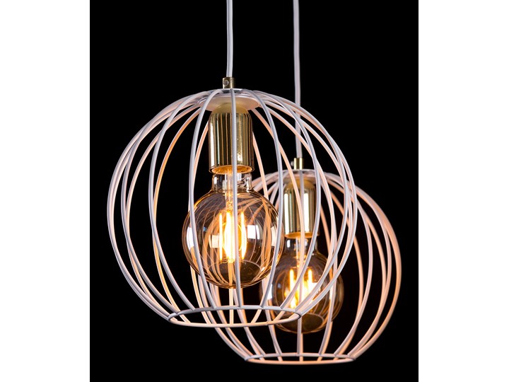 ALBIO 3 WHITE 145/3 wisząca lampa sufitowa LOFT druciaki regulowana metalowa złoto biała Funkcje Brak dodatkowych funkcji Lampa z kloszem Kategoria Lampy wiszące