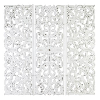 CASANDRA dekoracja ścienna drewniana, panele ażurowe, 3 x 120x40 cm