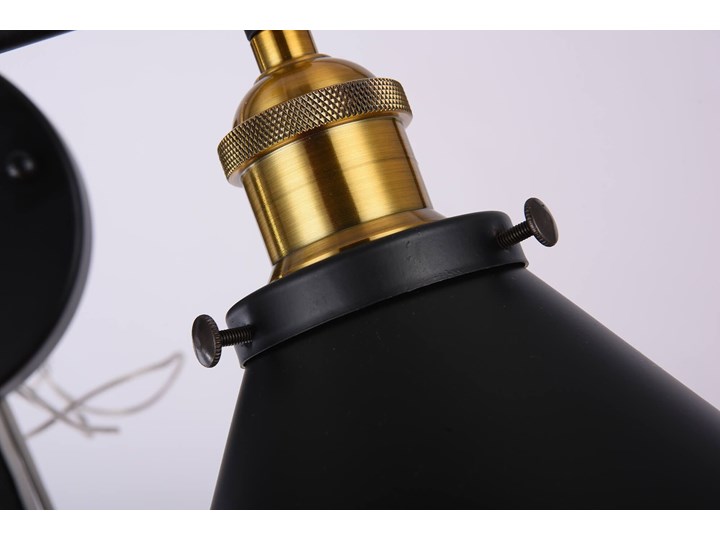 LAMPA ŚCIENNA KINKIET LOFTOWY CZARNY GUBI DUO Kinkiet z abażurem Kinkiet z kloszem Metal Styl Nowoczesny