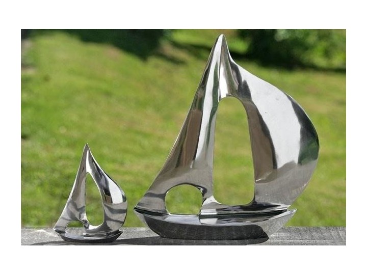 Dekoracyjna figurka yacht Kolor Srebrny Metal Pojazdy Kategoria Figury i rzeźby